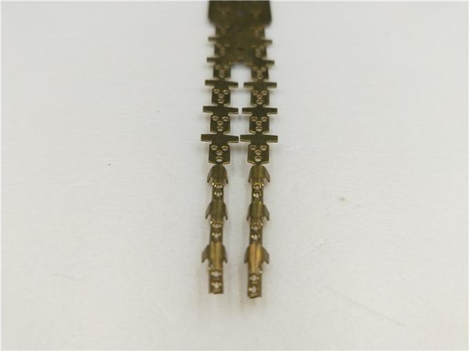 One Row Line Progressive Forming Brass Stamping Parts For Straight / Earthing Connection 0