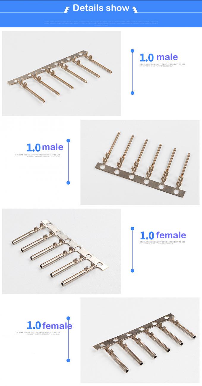 4.0 Male Pin Type Terminal Lugs CNC Machining 2.5mm Pitch 0